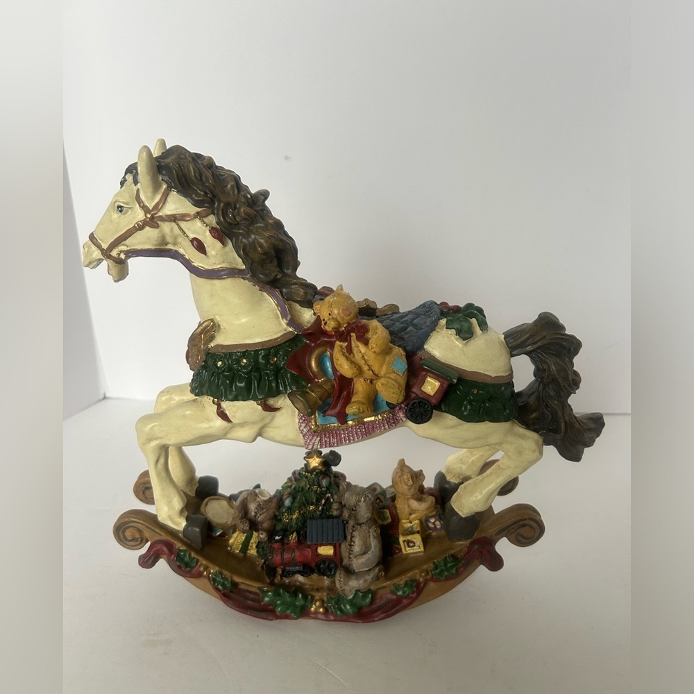 Cedar Creek Christmas Collection Rocking Horse Resin Figurine